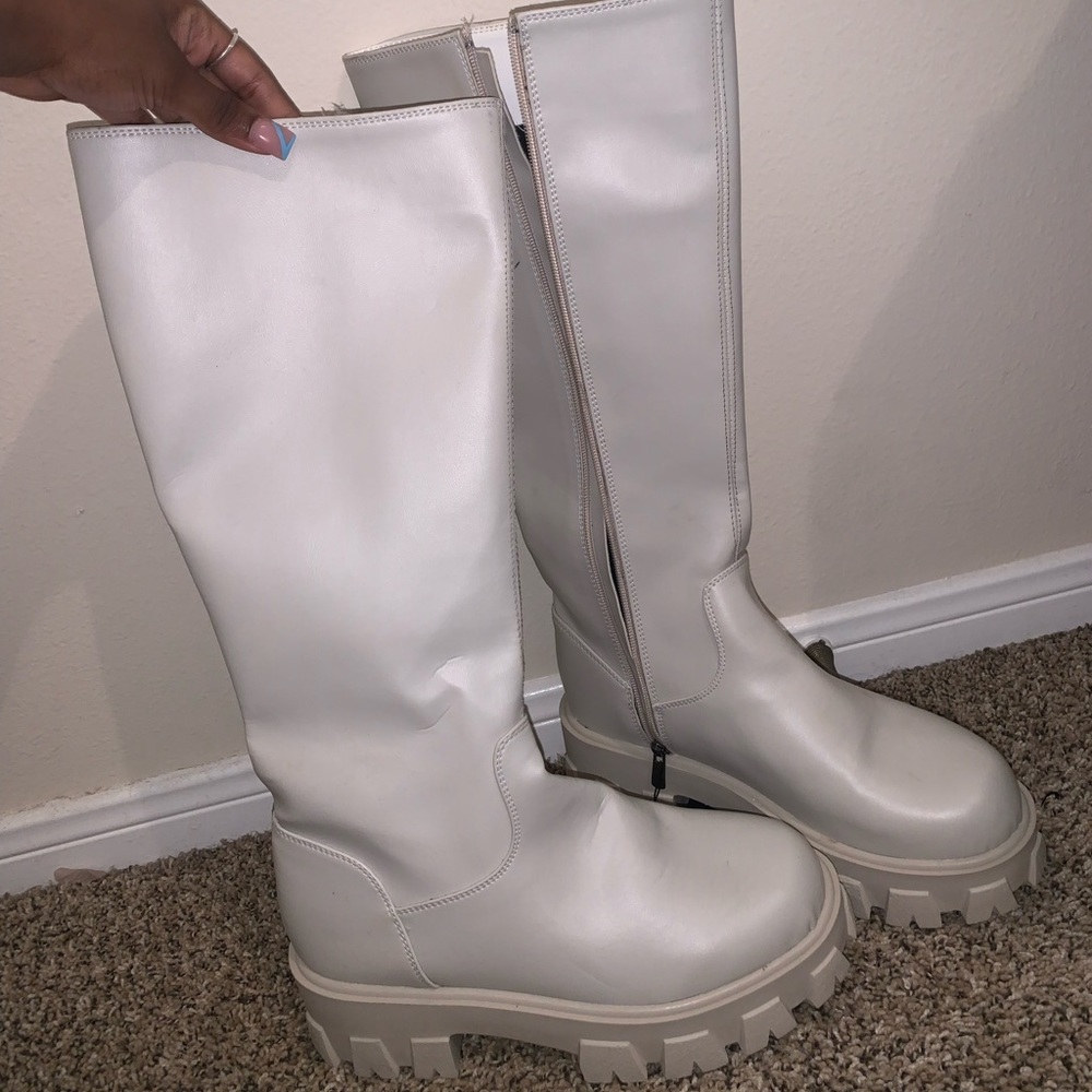 Cream/White PLT Chunky Boots